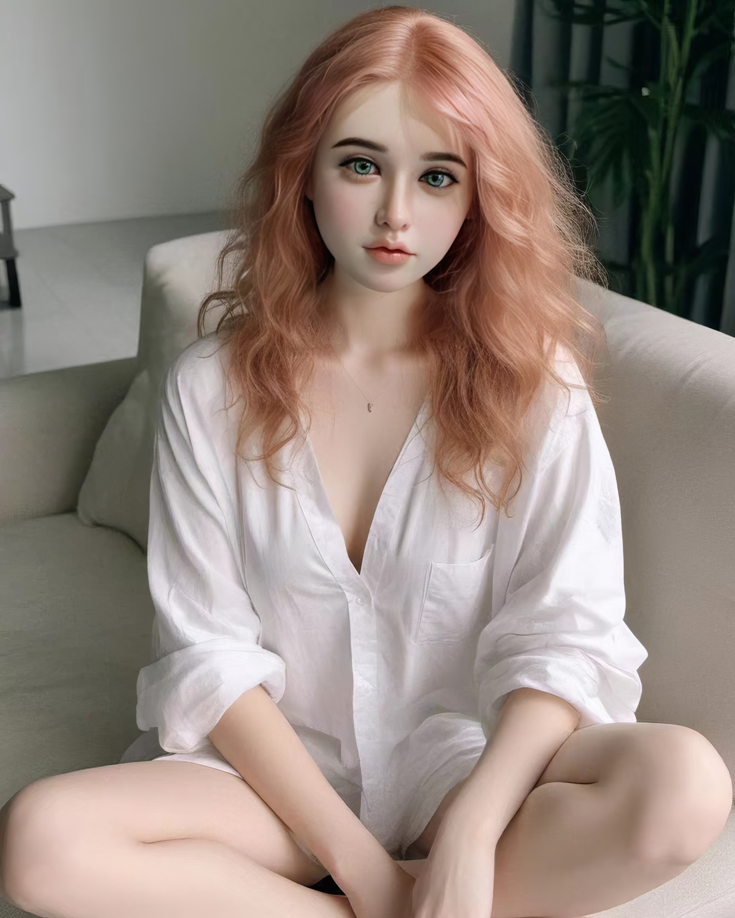 158 cm große Sexpuppe mit lockigem Haar deutsche Mädchen Emma