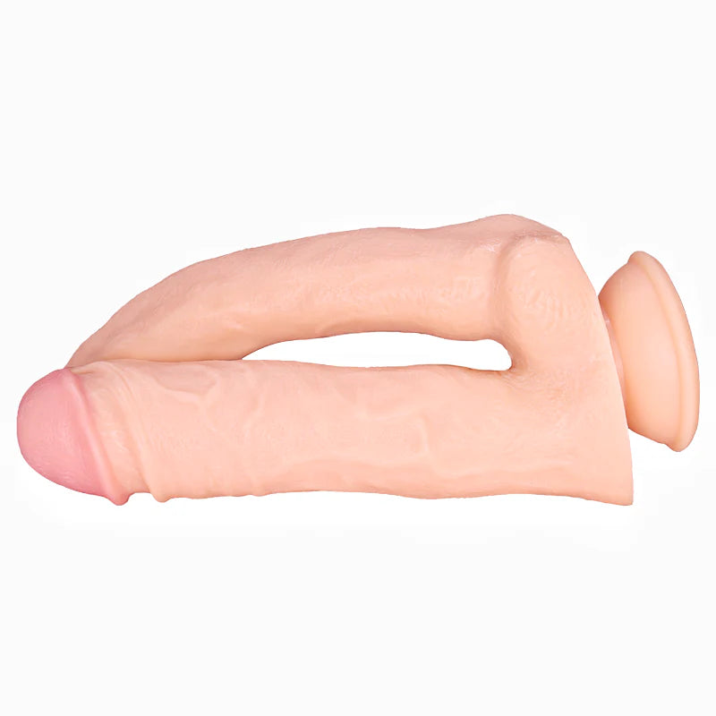 33cm Doppel Dildo no Vibrator Sex Toy Saugnapf Penis Anal PVC 3D Adern Hoden