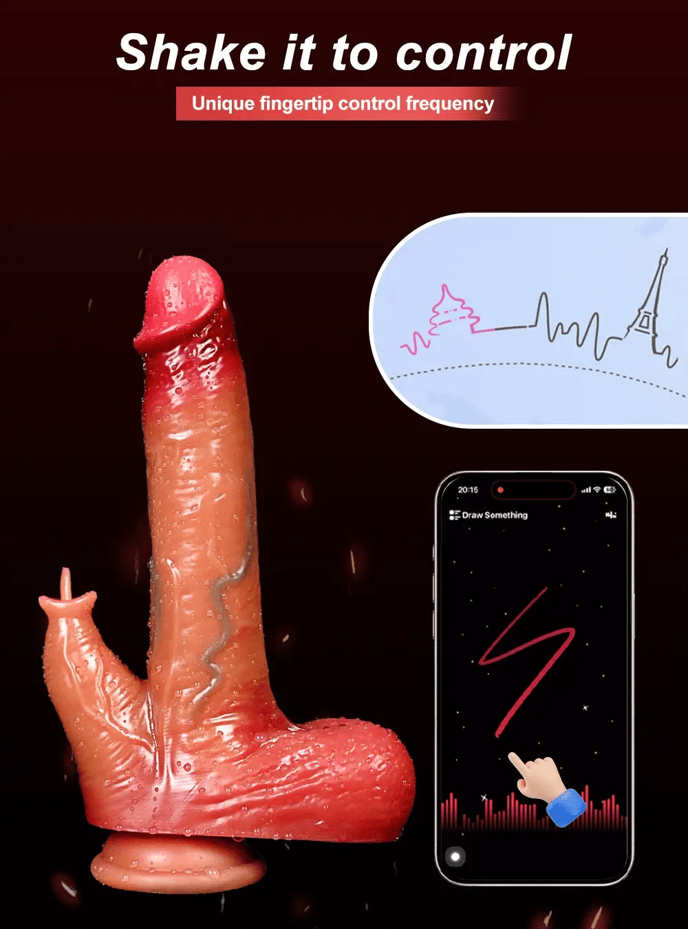 Dildo Vibrator Sexspielzeug Masturbator mit Wärme, Stoß, Rotation und App