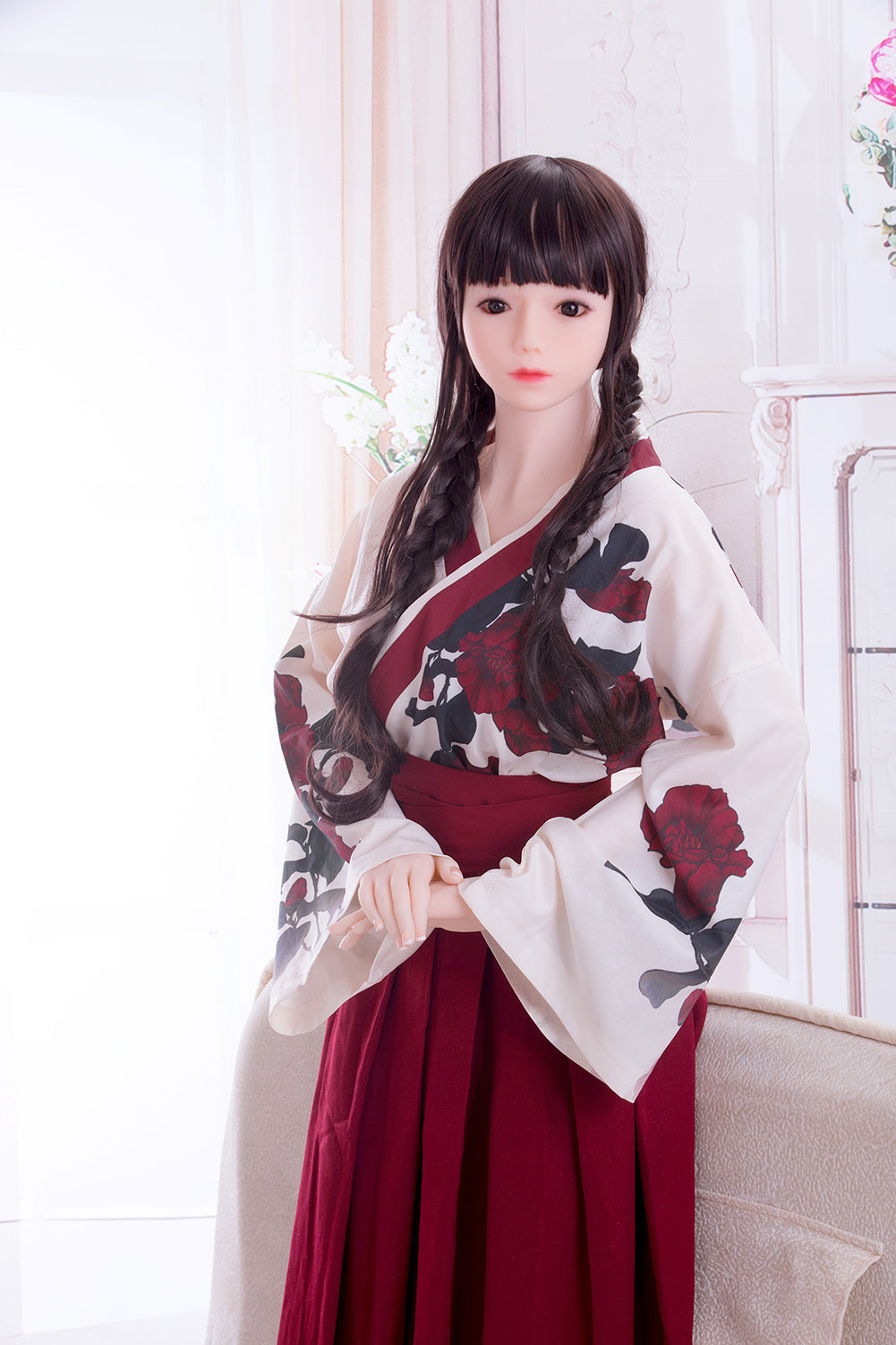 Kleinbrüstige SY Doll Siidayia japanische Sexpuppe mit lila Haaren