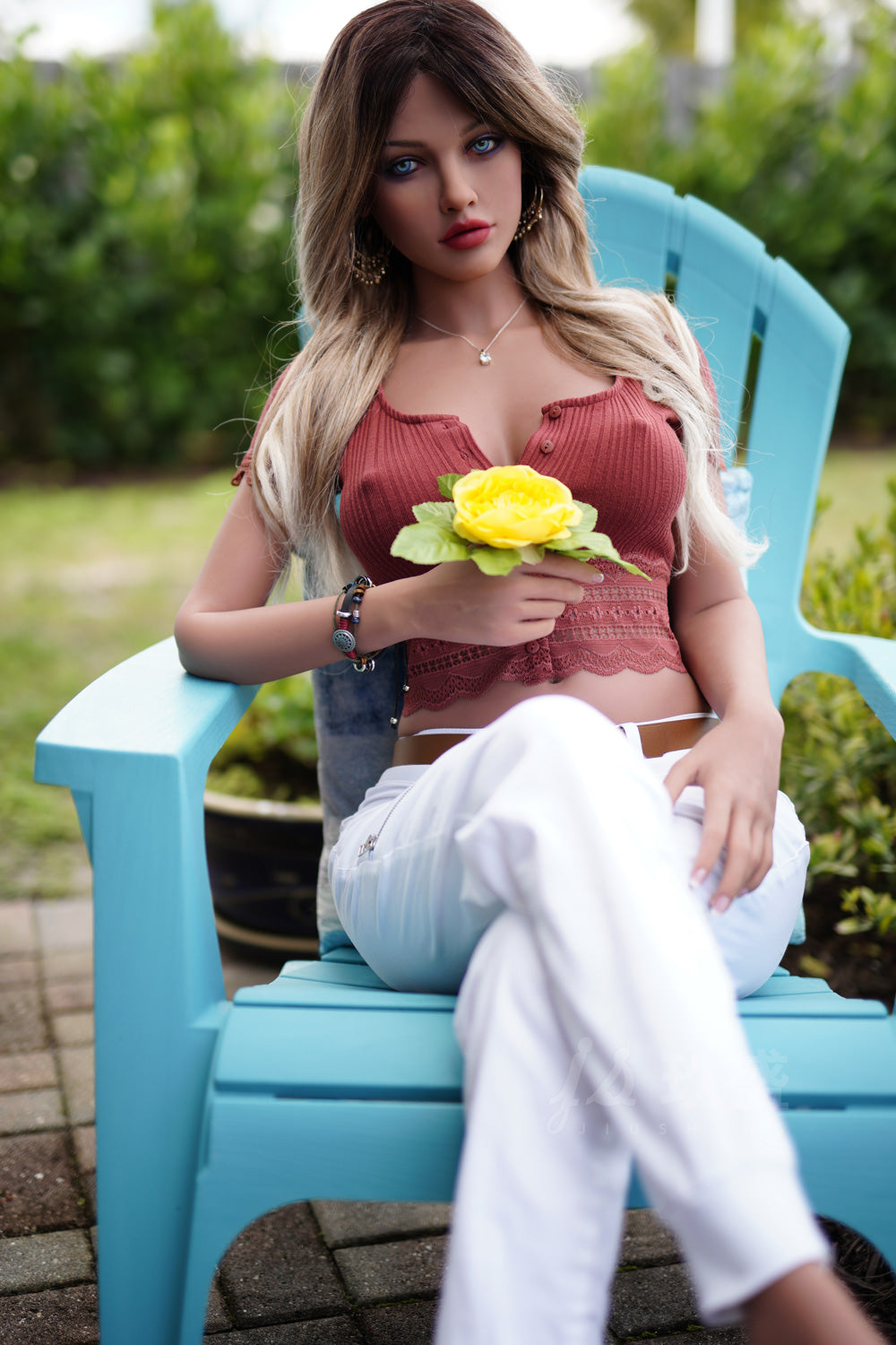 162CM E-Cup schlanke Sexpuppe Real Doll mit goldenem Taillenkörper