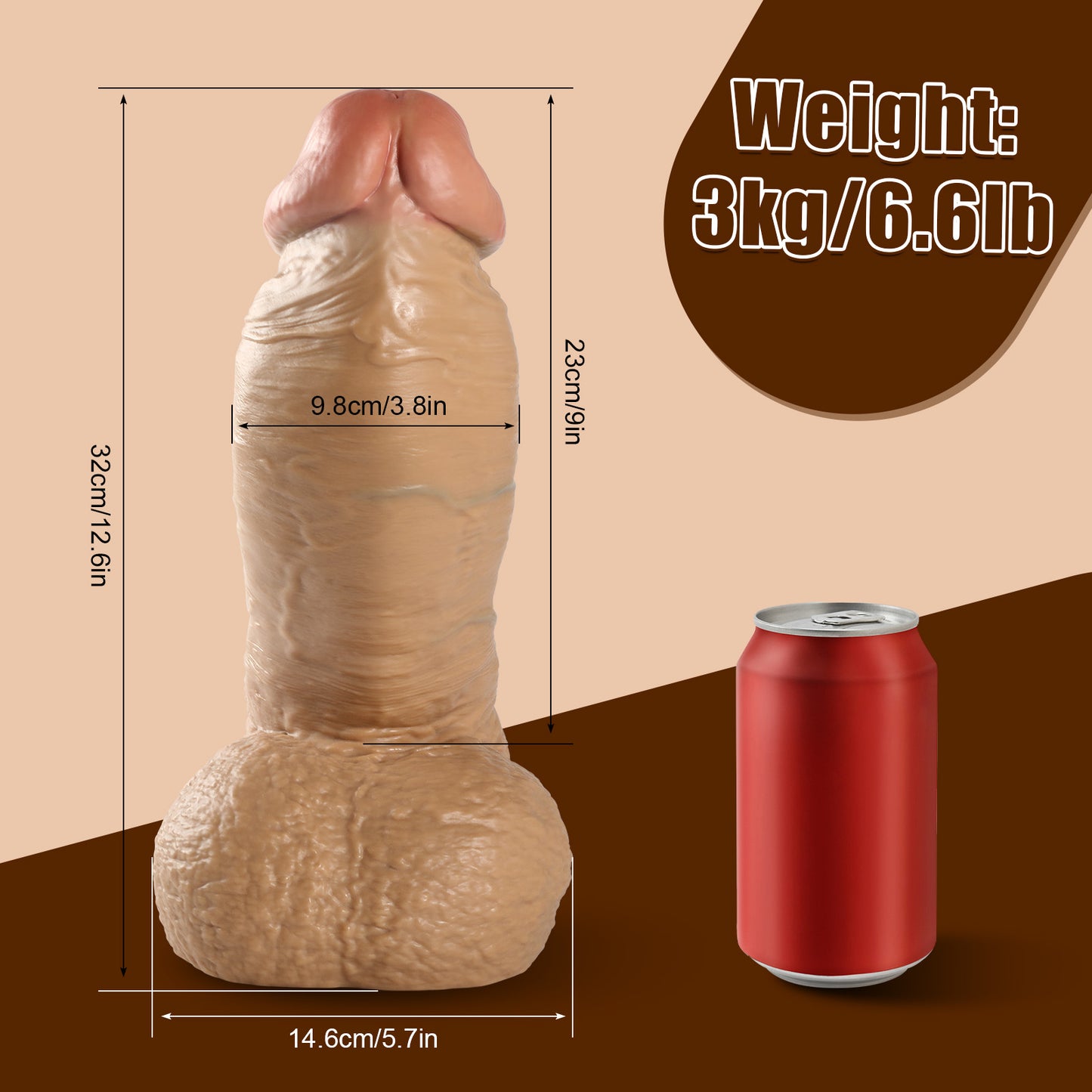 32 cm TPR-Dildo – Riesige Größe, extrem realistisch