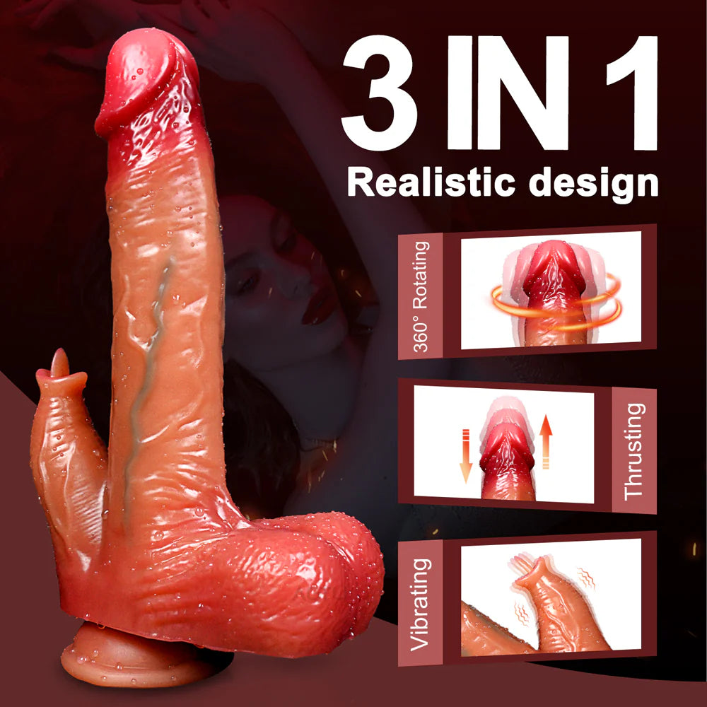 Dildo Vibrator Sexspielzeug Masturbator mit Wärme, Stoß, Rotation und App