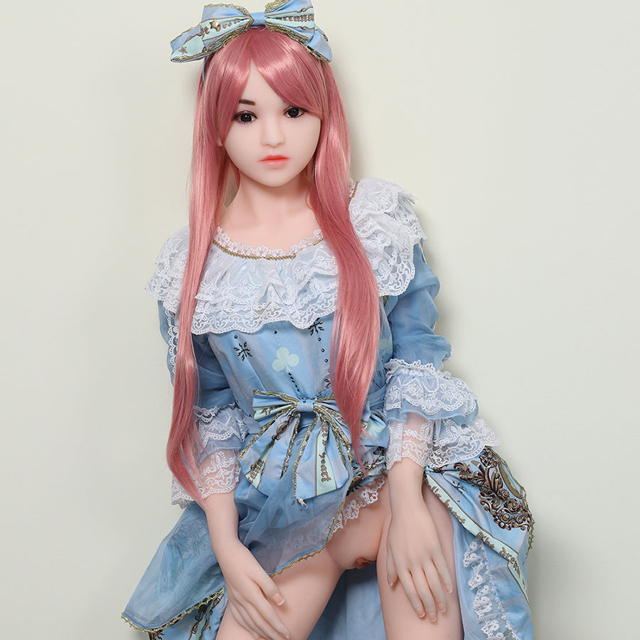 Wunderschöne japanische Liebespuppe 140 cm große Sexpuppe mit lila Haaren
