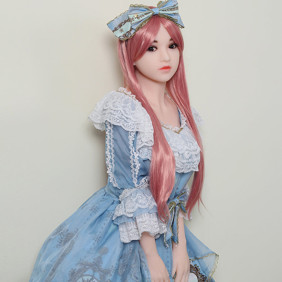 Wunderschöne japanische Liebespuppe 140 cm große Sexpuppe mit lila Haaren