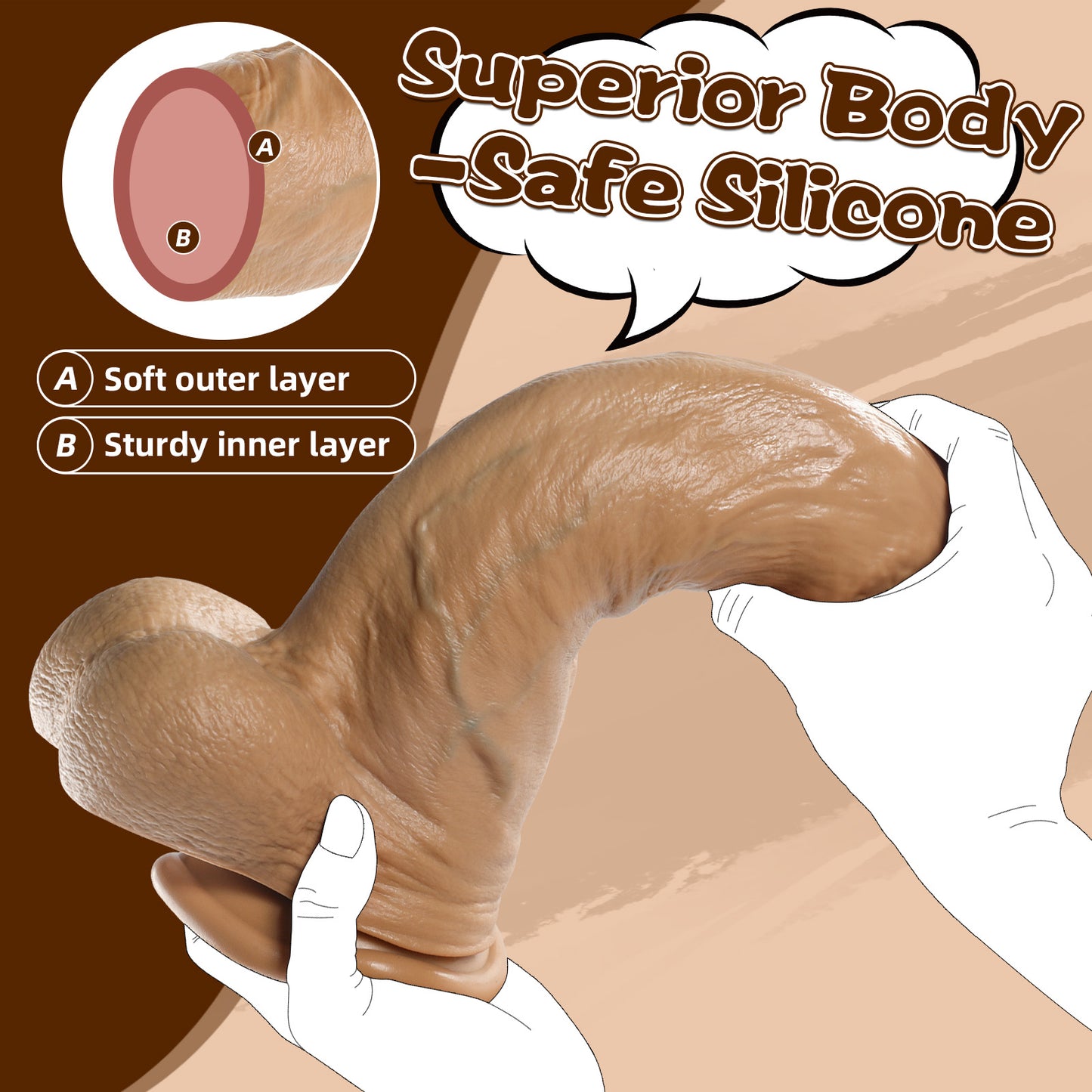 32 cm XXL-Dildo mit simulierter Textur