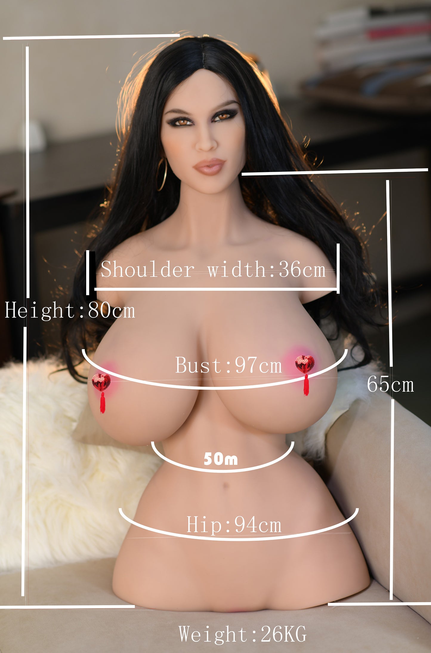 80CM 6YE DOLL upper body sex doll torso masturbator