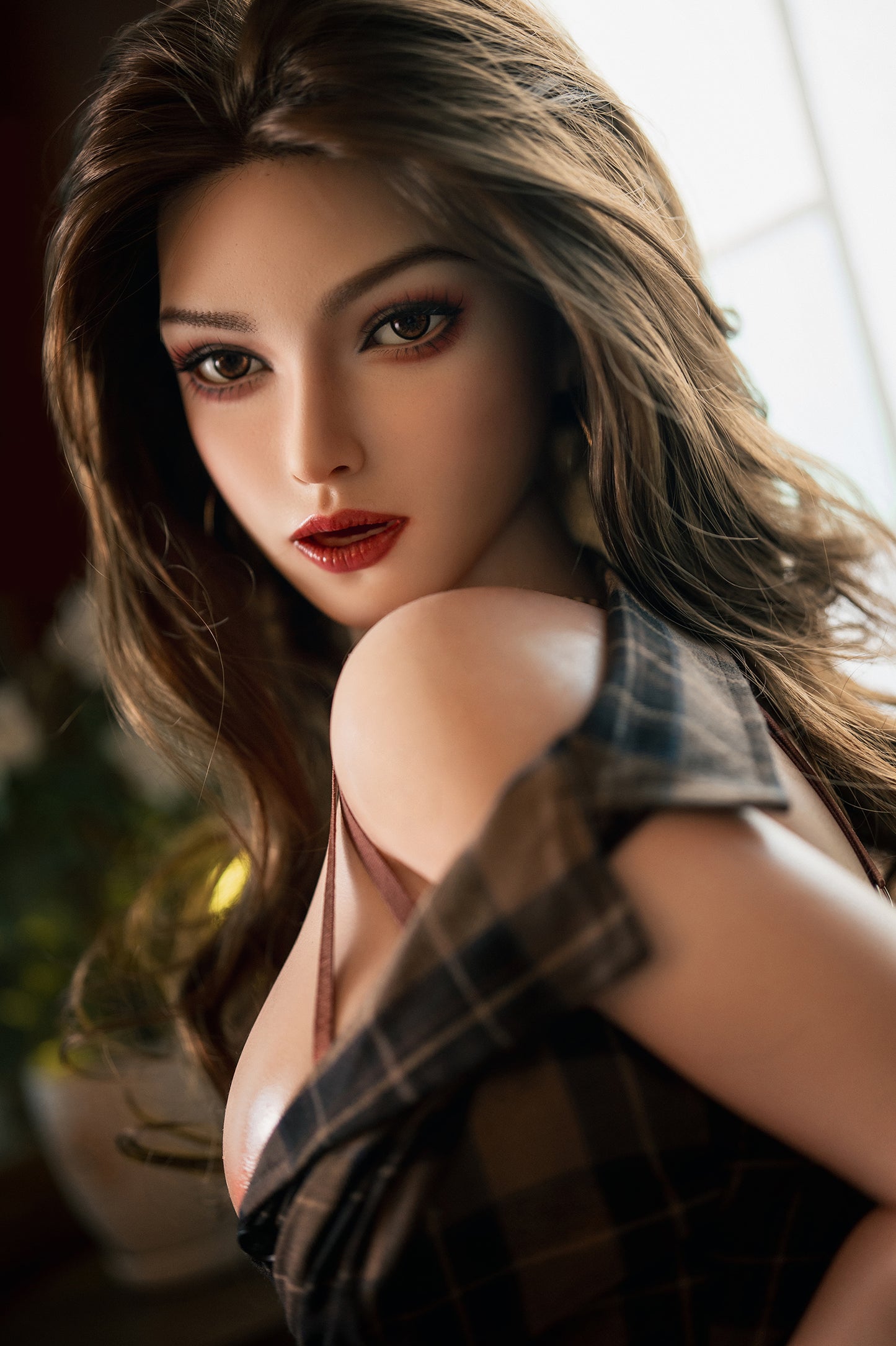 Life-size sex doll with graceful figure high-end silicone love doll