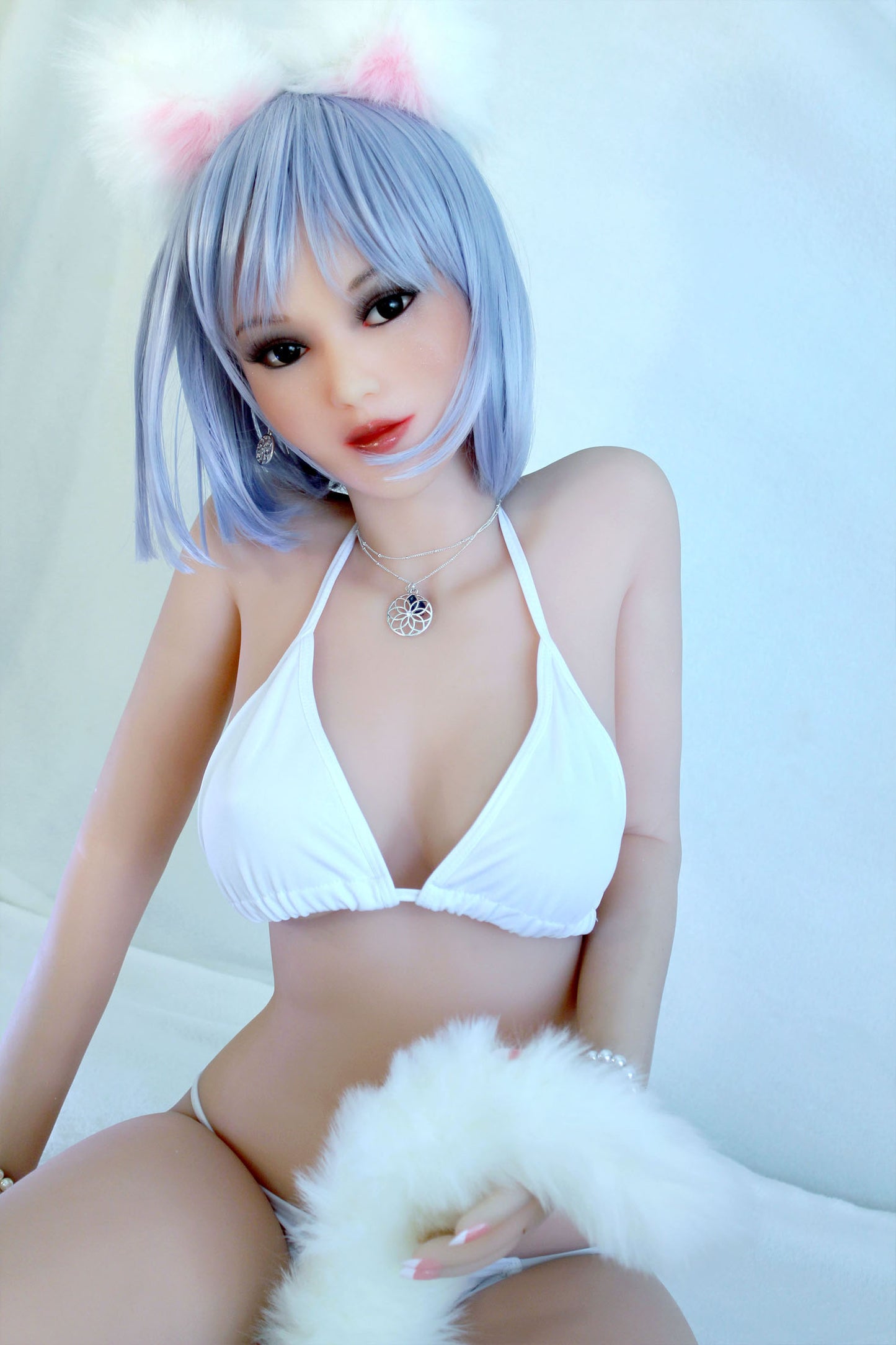 145cm DF Doll White Wig TPE Doll