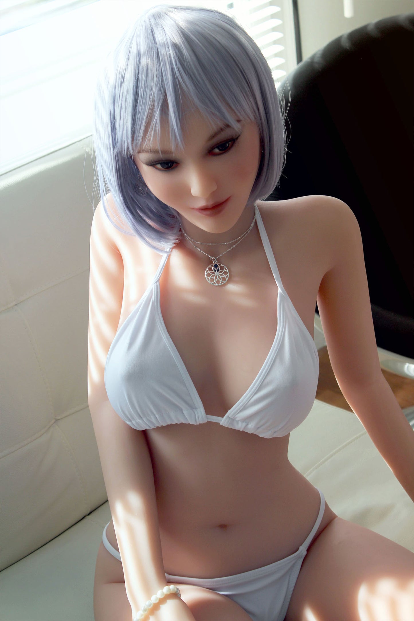 145cm DF Doll White Wig TPE Doll