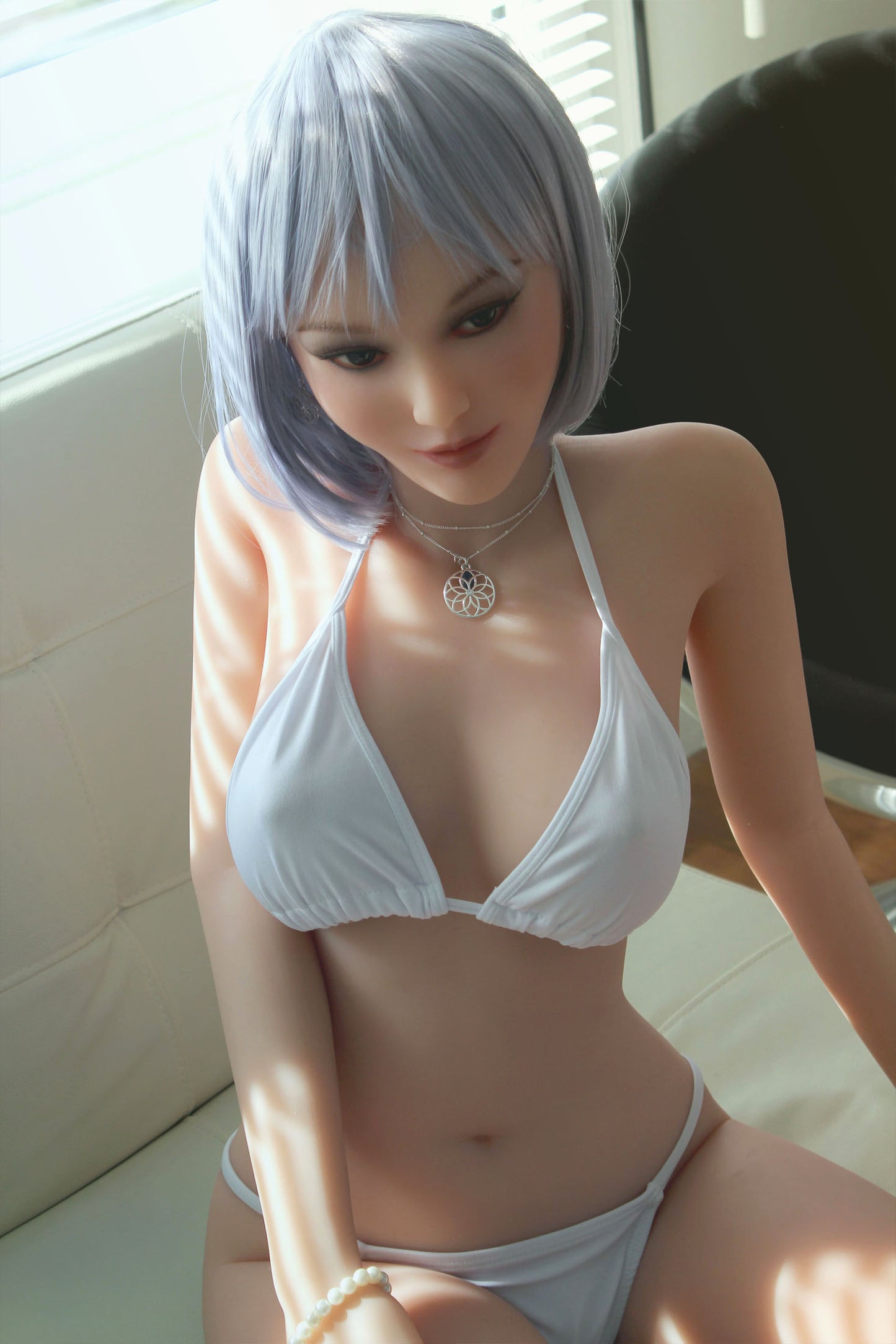 145cm DF Doll White Wig TPE Doll