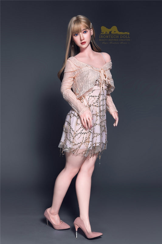 Irontech 152cm asiatische Liebespuppe mit kleinen Brüsten aus Silikon super hochwertig