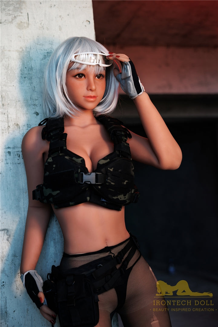 167cm Irontech DOLL TPE E Cup Silberhaar erwachsene weibliche Sexpuppe