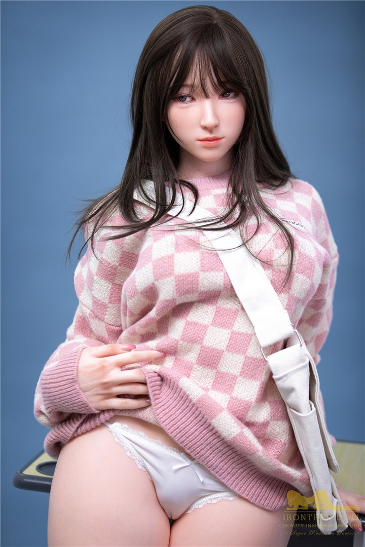 153cm Irontech Silikon Sexpuppe Japanische Liebespuppe mit schwarzen langen Haaren