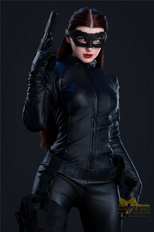 Melody B-Cup lebensgroße Sexpuppe Catwoman 168cm Irontech Silikon Sexpuppe