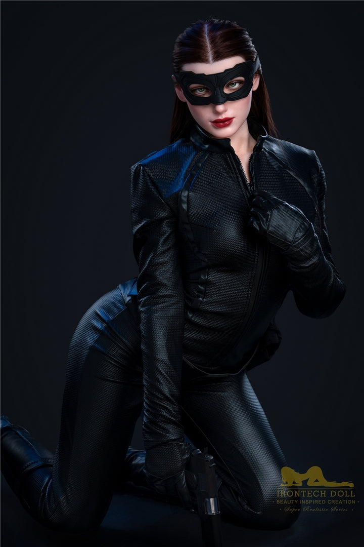 Melody B-Cup lebensgroße Sexpuppe Catwoman 168cm Irontech Silikon Sexpuppe