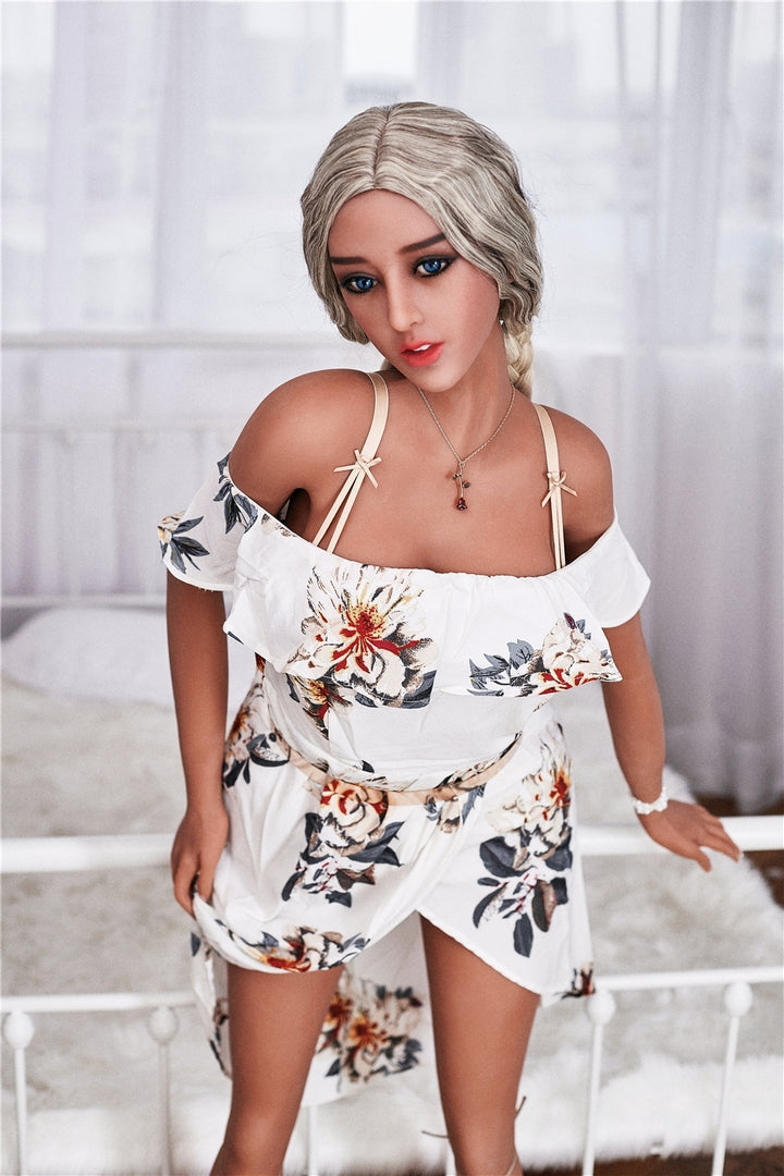 169 cm Irontech Granny Grey Wig TPE Slim Sex Doll