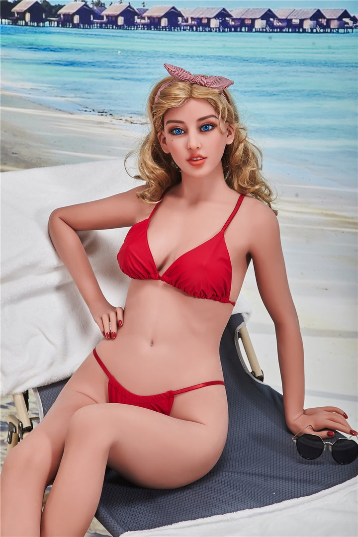 Irontech 163 cm schlanke blonde sexy Puppe Cecelia TPE echte Puppe