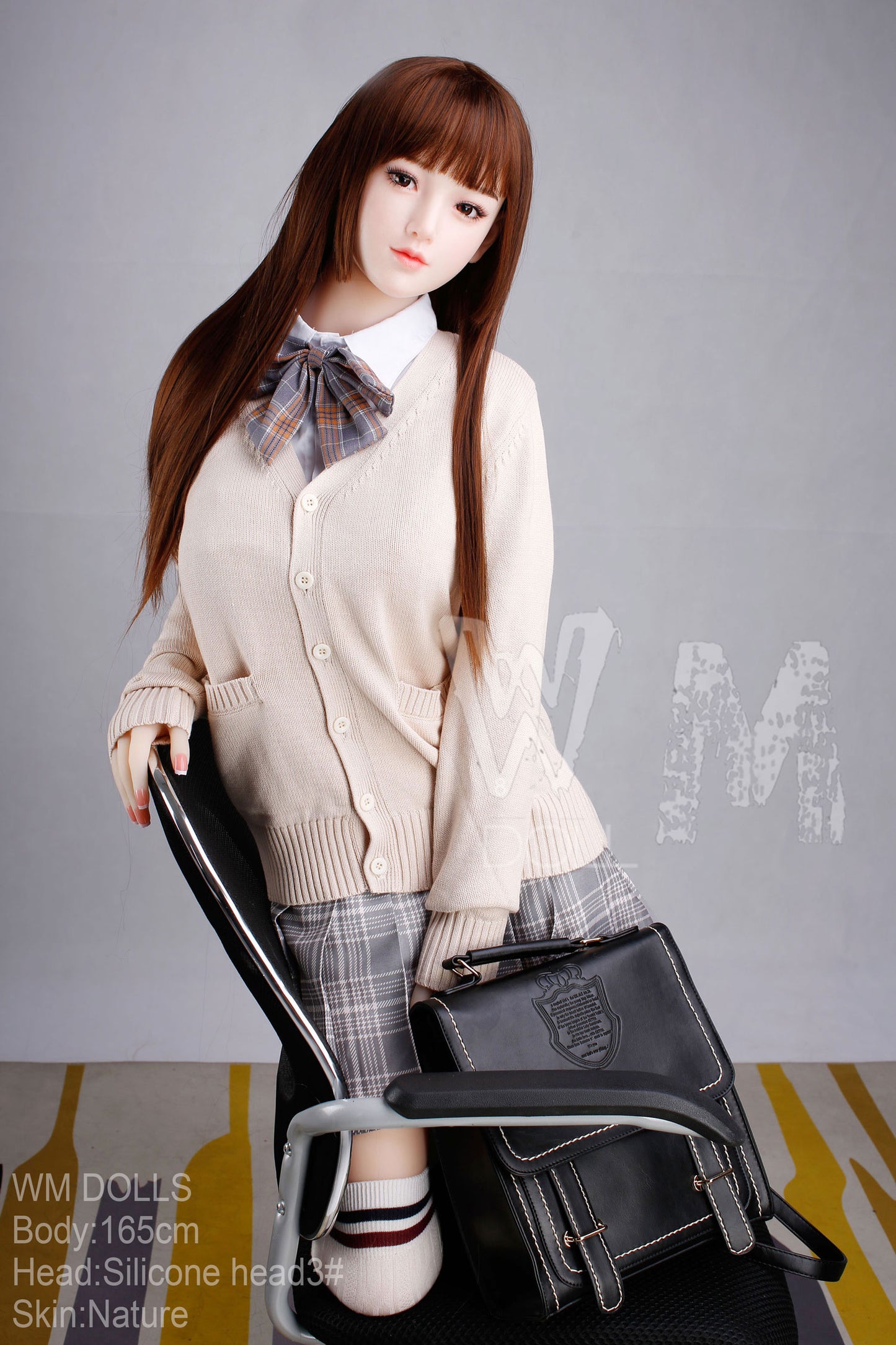 165cm D Cup Student Uniform reines Mädchen lebensgroße Liebespuppe TPE-Material