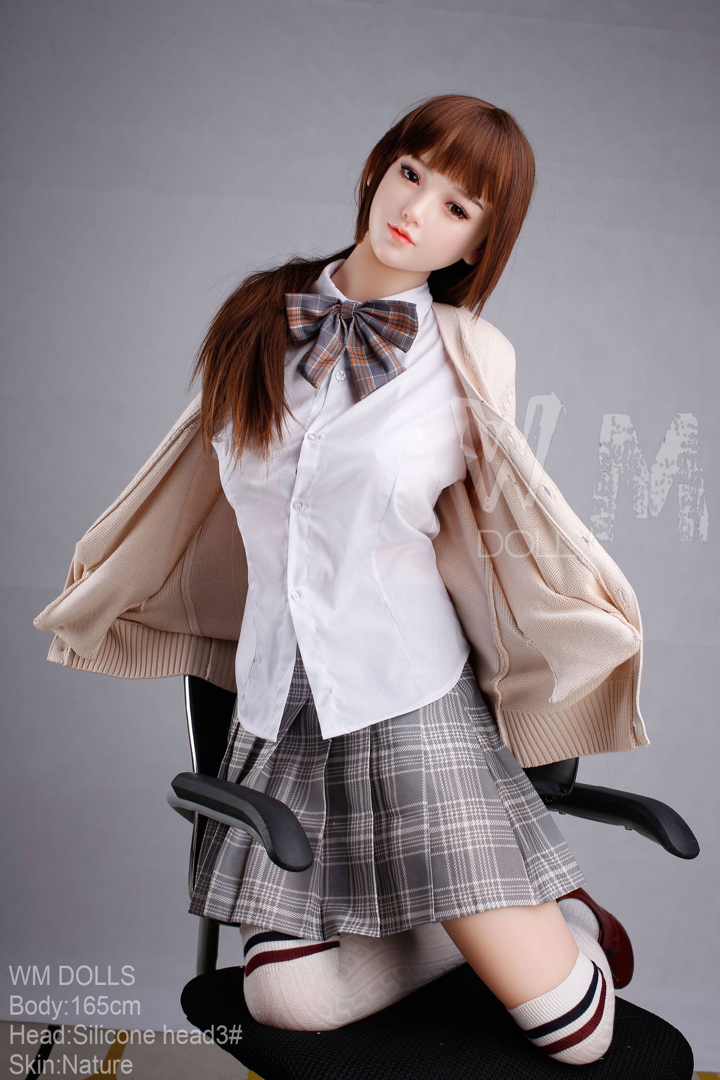 165cm D Cup Student Uniform reines Mädchen lebensgroße Liebespuppe TPE-Material