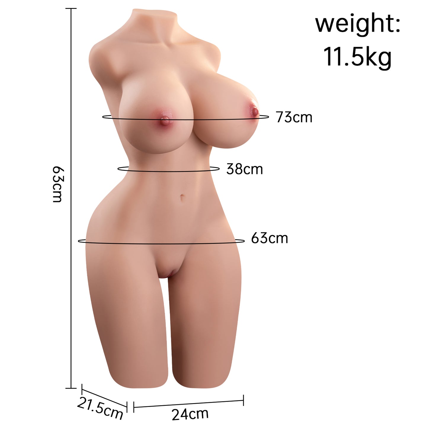 63CM große Torso-Sexpuppe TPR-Sexspielzeug