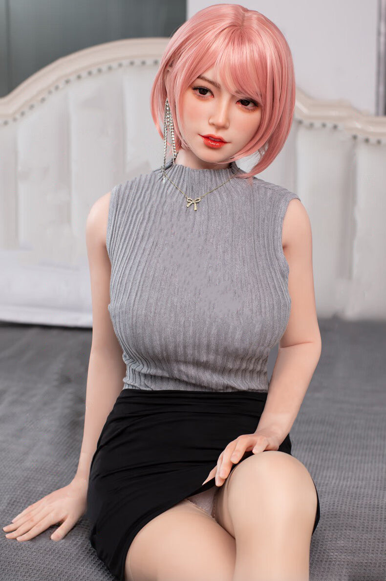 Lila kurze Haare Liebespuppe JX Doll Reife Sexpuppe