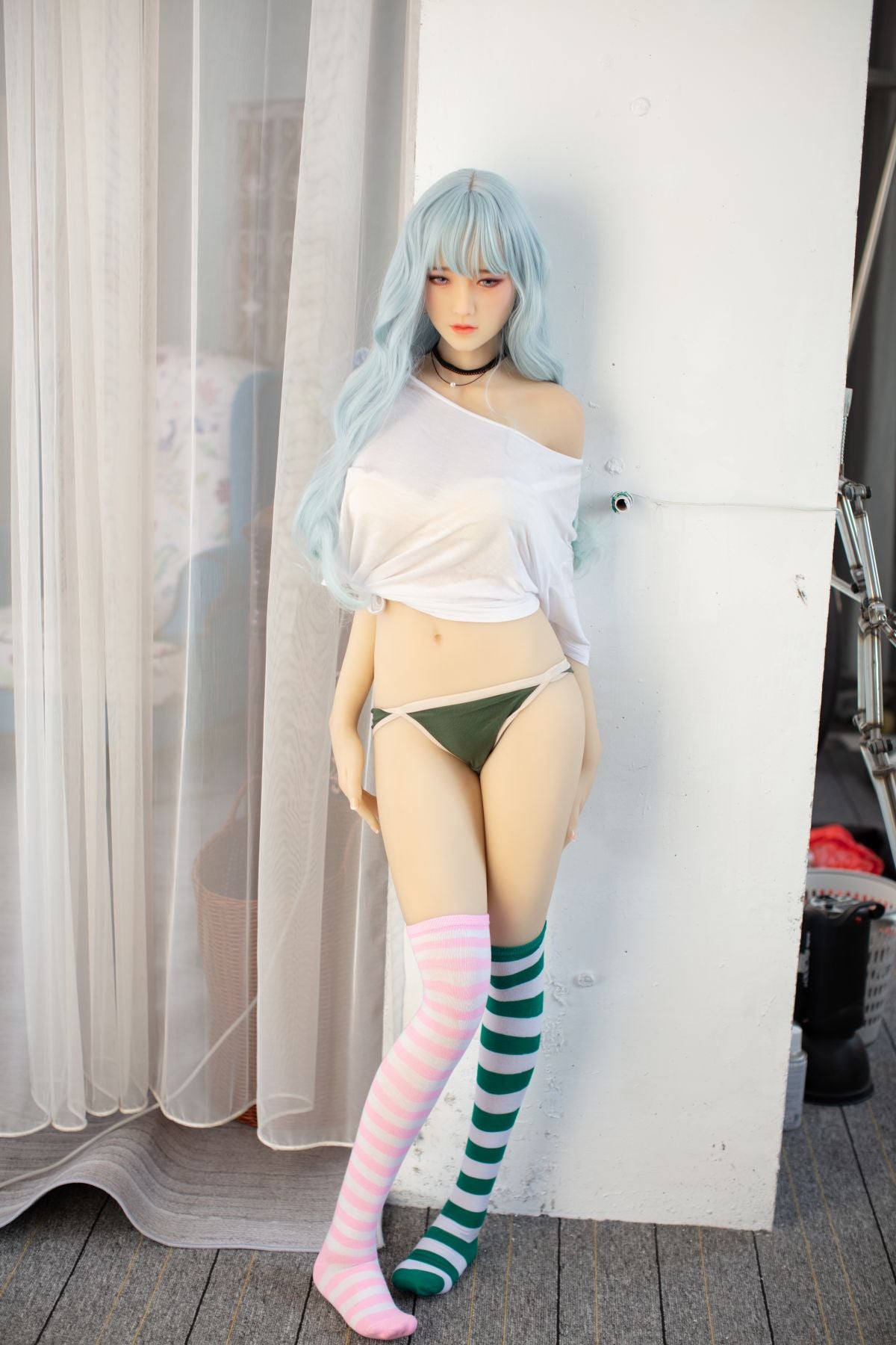 160 cm D Cup C36 Galaxy Doll Schüchterne silberhaarige Sexpuppe