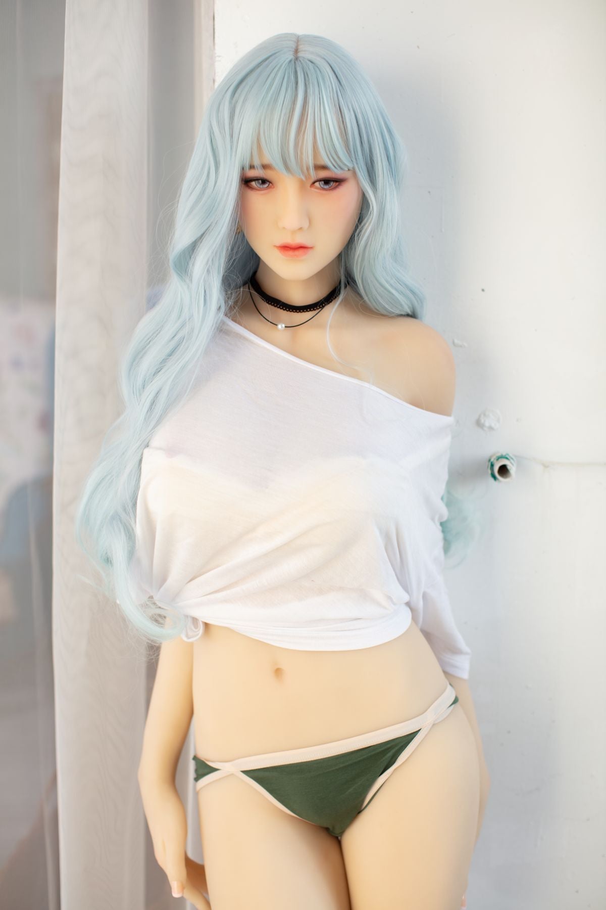 160 cm D Cup C36 Galaxy Doll Schüchterne silberhaarige Sexpuppe