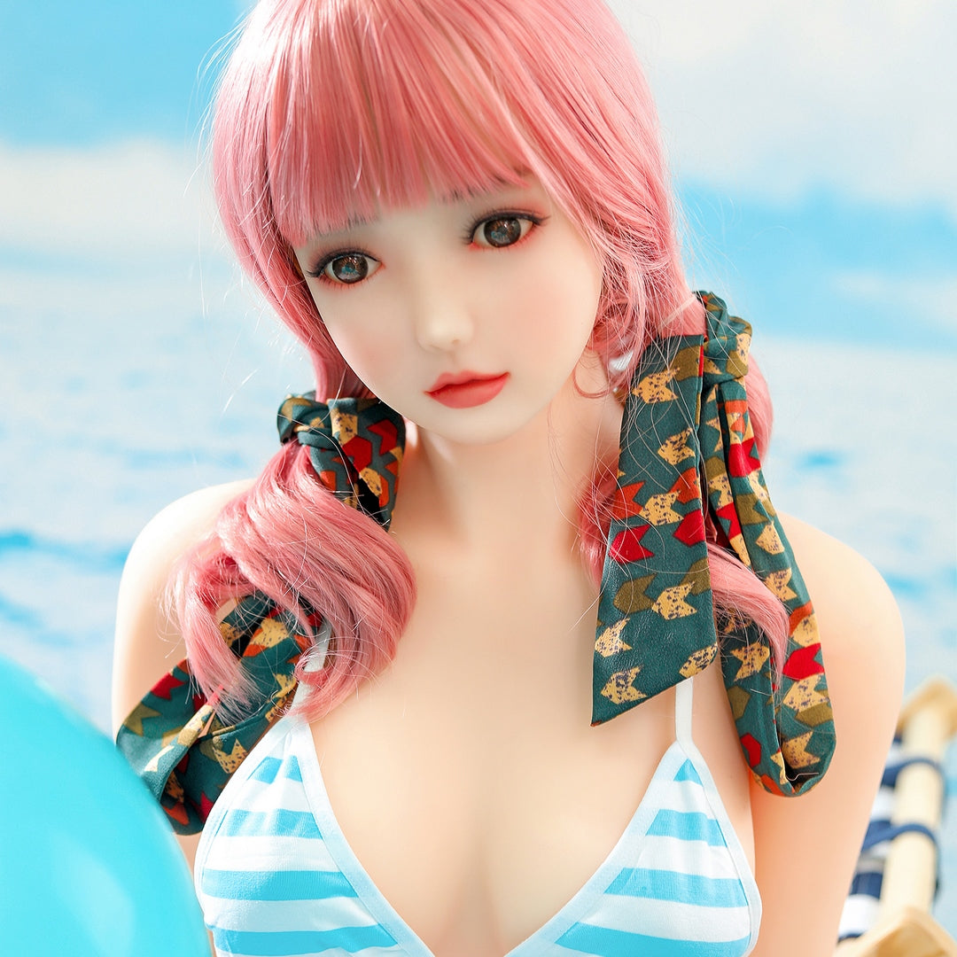 148 cm große rosahaarige asiatische junge Sexpuppe mit heller Haut SY Doll
