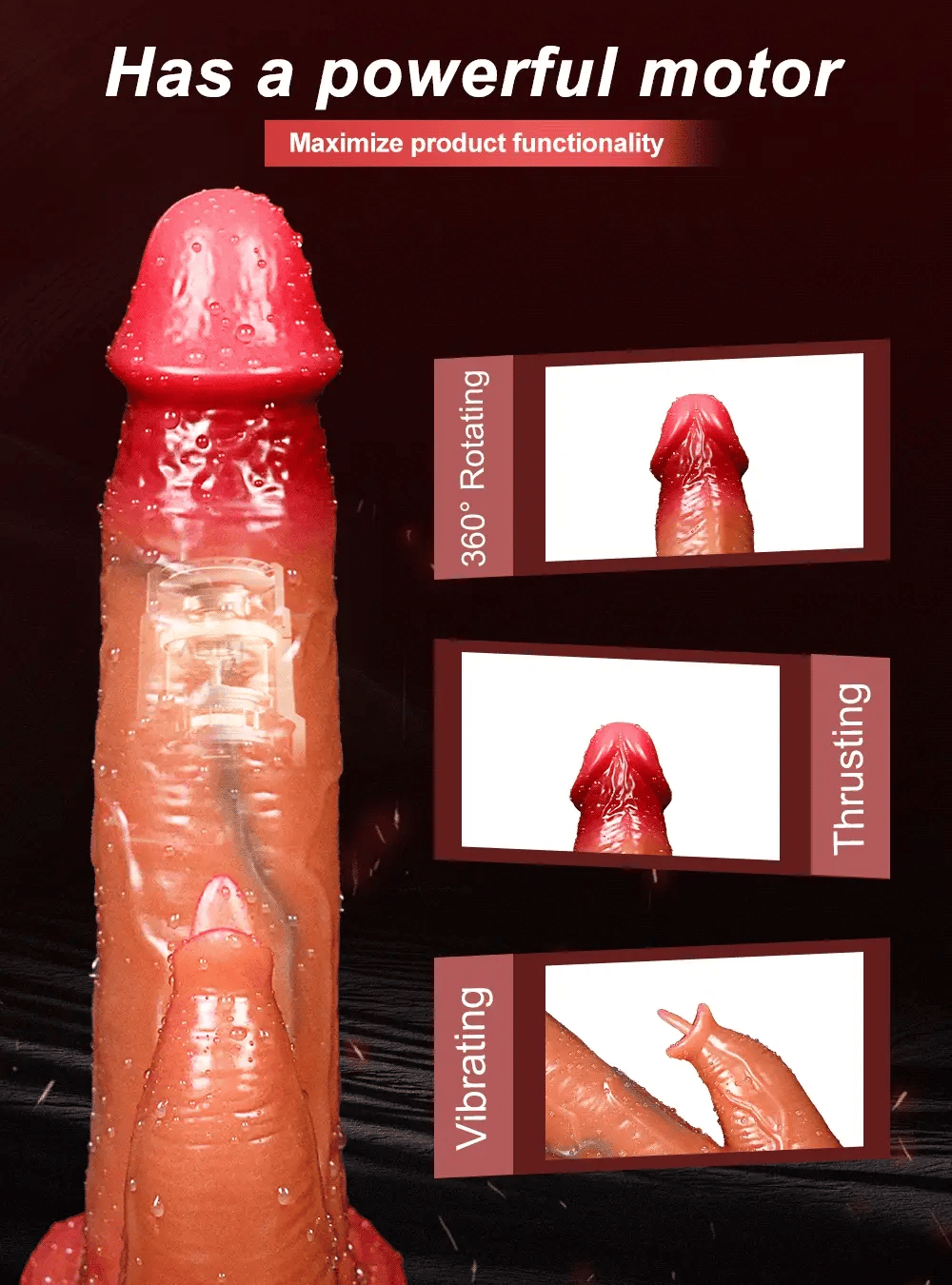 Dildo Vibrator Sexspielzeug Masturbator mit Wärme, Stoß, Rotation und App