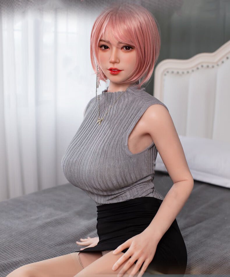 Lila kurze Haare Liebespuppe JX Doll Reife Sexpuppe