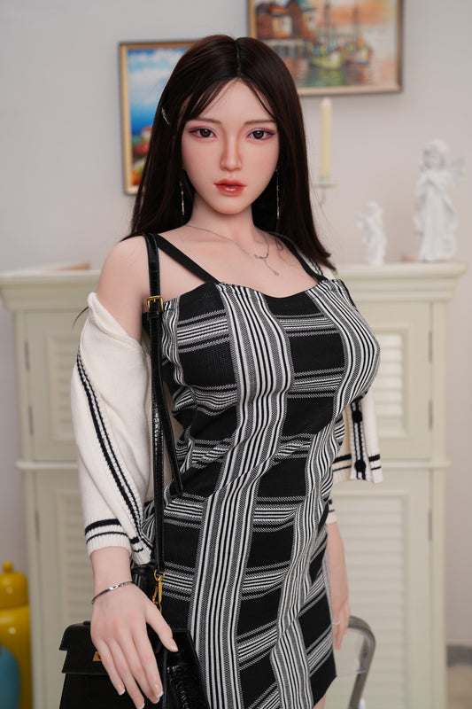 JX Doll Asiatische Sexpuppe mit langen schwarzen Haaren, 170 cm TPE-Puppe