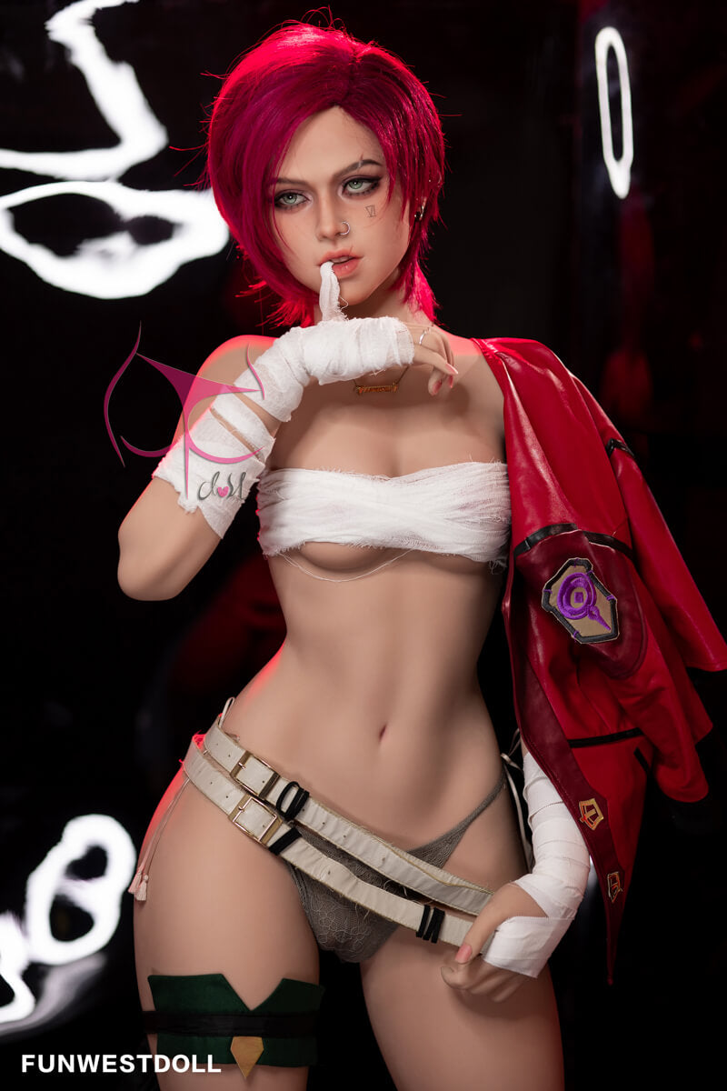 157cm C Cup red short hair sexy sister's lifelike sex doll