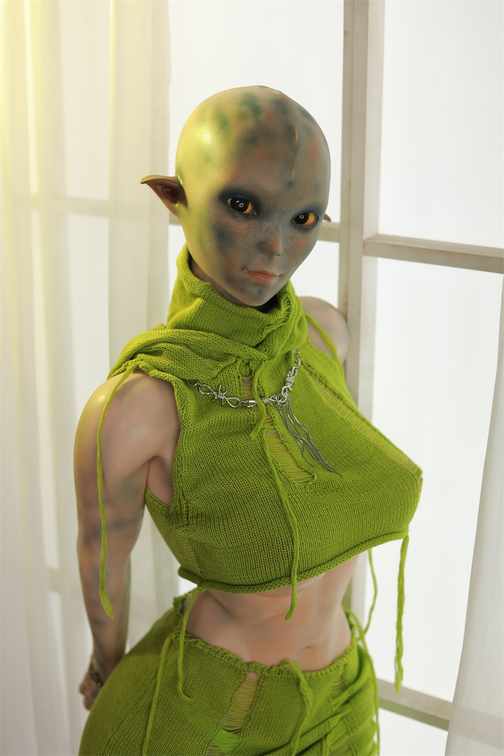 153cm Green Spots Alien Full Silicone Fantasy Sex Doll