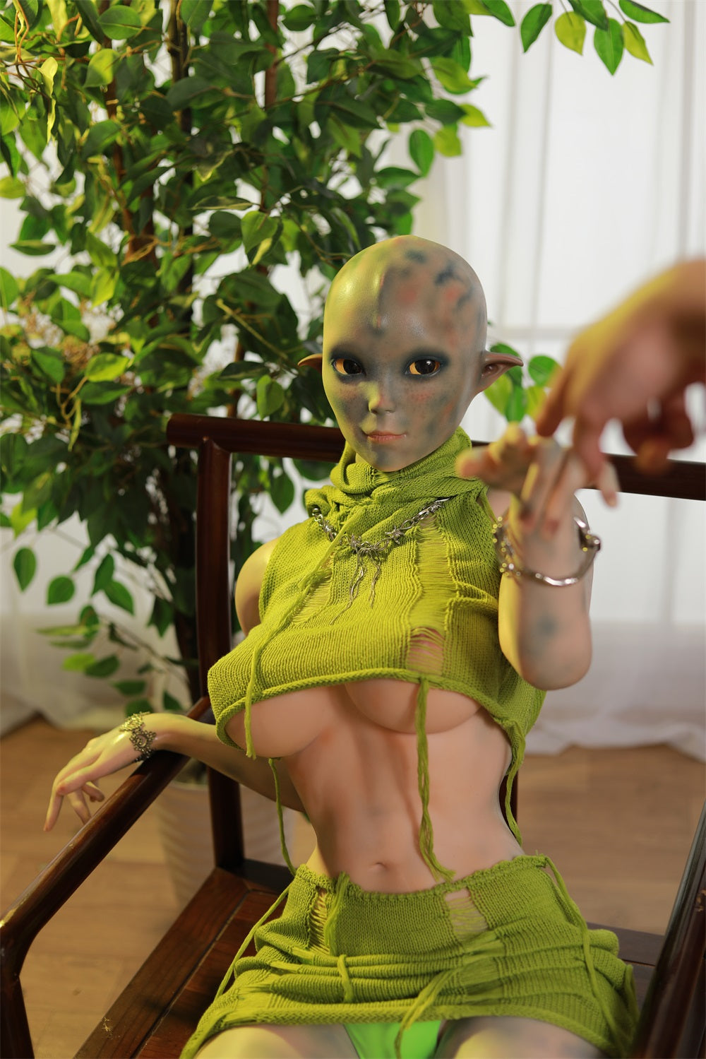 153cm Green Spots Alien Full Silicone Fantasy Sex Doll