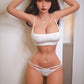 Die 162 cm große braune Fire Doll mit Körbchengröße D und schmaler Taille ist mittelschwer
