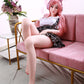 NANCY-163CM rosa Haare reine und schöne Jade Mädchen Silikon realistische Liebespuppe